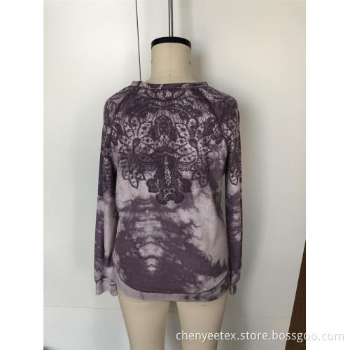 Spitze Tie-Dye lange Ärmel für Damen